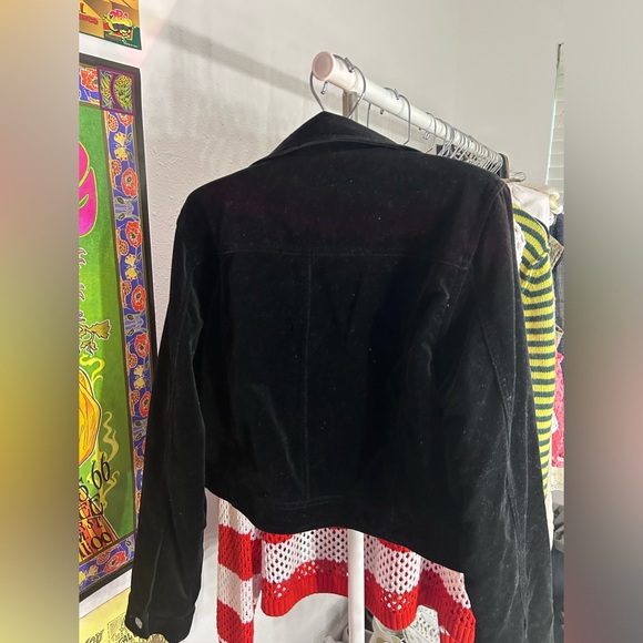 Eadie Bauer Velvet shell jacket Satin lining lace trim Silver hardware NWT - Picture 4 of 5